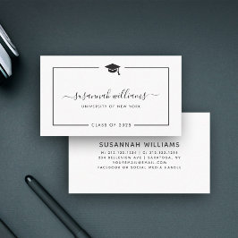 Moderne Minimal-Chic-Script-Abschluss-Calling Card Visitenkarte