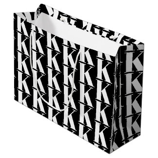 Moderne Minimal Company Monogram Business Black Große Geschenktüte
