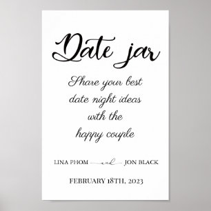 Moderne Minimal Datum Jar Brautparty Aktivität Poster