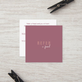 Moderne Minimal Dusty Rose Einfache Kunden Empfehlungskarte