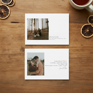 Moderne Minimal einfache 2-Foto Hochzeit Einladung