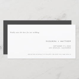 Moderne Minimal einfache graue Hochzeit Save The Date