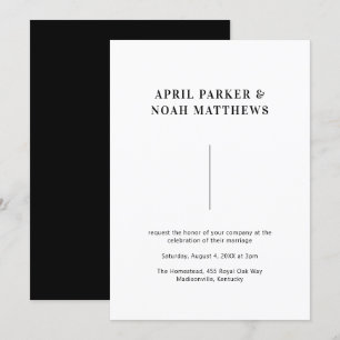 Moderne Minimal einfache Typografie Schwarz und We Einladung