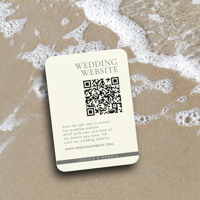 Moderne Minimal Elegante Elfenbeinküste QR-Code Ho Begleitkarte (Von Creator hochgeladen)