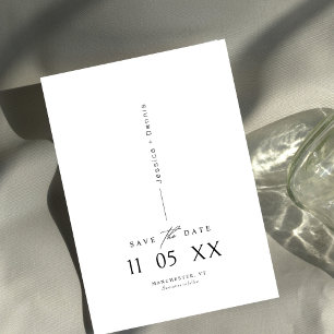 Moderne Minimal Elegante Script B&W Save the Date Einladung