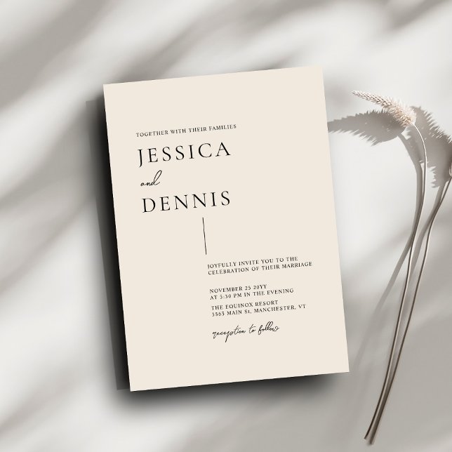 Moderne Minimal Elegante Script Boho Wedding Einladung (Von Creator hochgeladen)