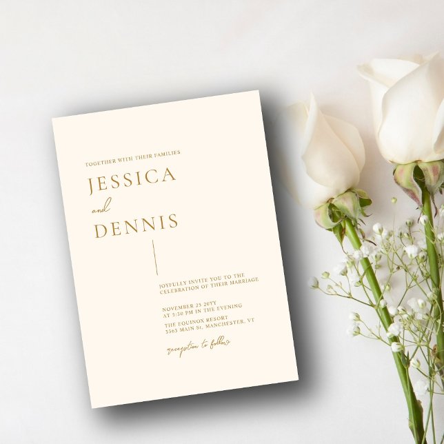 Moderne Minimal elegante Script Copper Hochzeit Einladung (Von Creator hochgeladen)