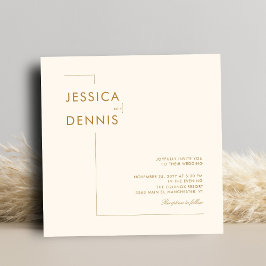 Moderne Minimal elegante Script Copper Square Wedd Einladung