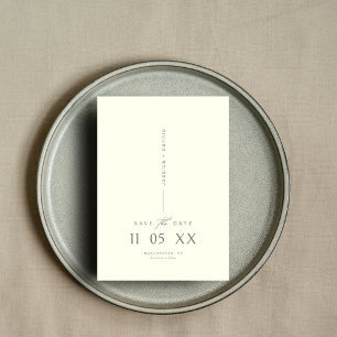 Moderne Minimal Elegante Script Ivory Save the Dat Einladung