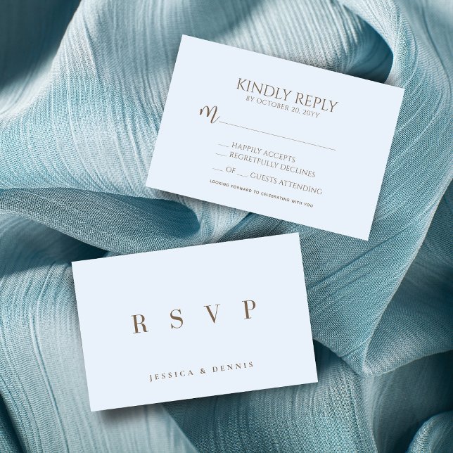 Moderne Minimal elegante Typografie Script Wedding RSVP Karte (Von Creator hochgeladen)