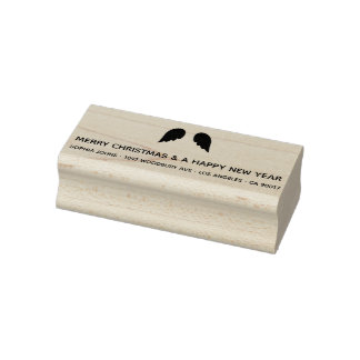 Moderne Minimal Engel Flüge. Weihnachtsadresse. Gummistempel