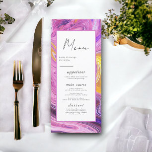 Moderne Minimal-Farbgalaxie Abstrakte Hochzeit Menükarte