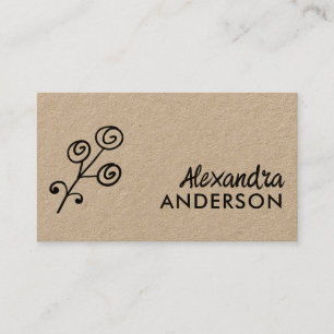 Moderne Minimal-floral-Kraft-Script Visitenkarte