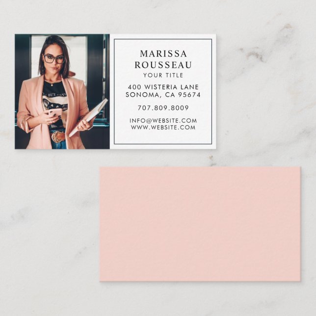 Moderne Minimal Foto Beruflich Business Card Visitenkarte (Vorne/Hinten)
