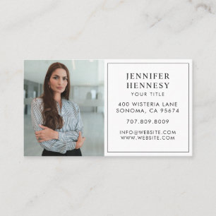 Moderne Minimal Foto Beruflich Business Card Visitenkarte