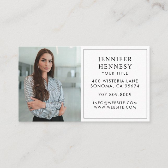 Moderne Minimal Foto Beruflich Business Card Visitenkarte (Vorderseite)