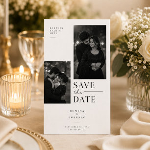 Moderne Minimal-Foto-Collage Save The Date