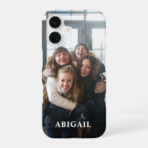 Moderne Minimal-Foto und einfacher monogrammierter iPhone 16 Hülle