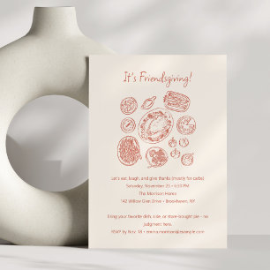 Moderne Minimal Friendsgiving Dinner Thanksgiving Einladung