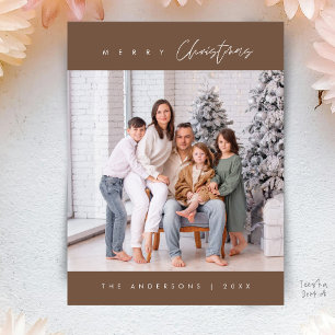 Moderne Minimal, Frohe Weihnachten Familienfoto Postkarte