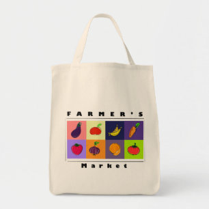 Moderne Minimal Früchte & Gemüse – Bauernmarkt Tragetasche