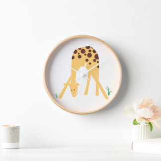 Moderne Minimal-Gelbe Giraffe, 10" Runduhr Uhr