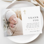 Moderne Minimal Gold Cross Foto Taufe Vielen Dank Postkarte<br><div class="desc">Moderne Minimal Gold Cross Taufe Vielen Dank Karte mit einfacher Typografie und Foto. Klicken Sie auf die Schaltfläche Bearbeiten,  um dieses Design mit Ihren Details anzupassen.</div>