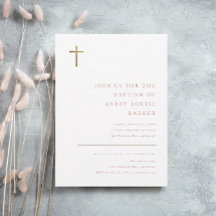 Moderne Minimal Gold Cross Taufe