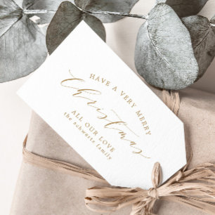 Moderne Minimal Gold Familie Weihnachten Geschenkanhänger