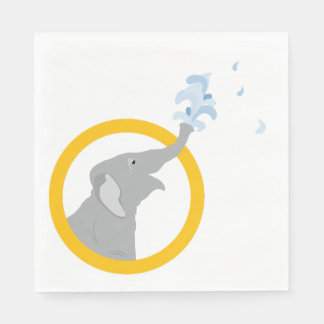 Moderne Minimal-Graue Elefant Babydusche Geburtsta Serviette