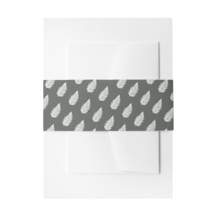 Moderne Minimal Green Fern Woodland Muster Hochzei Einladungsbanderole