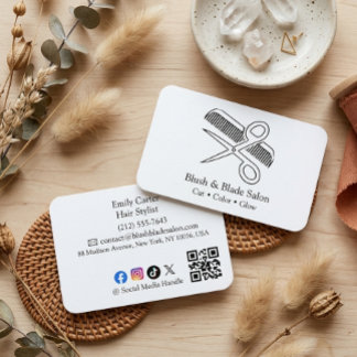 Moderne Minimal-Hairstylist Visitenkarte mit Gesch