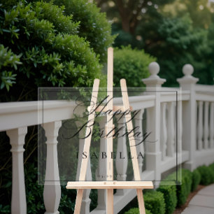 Moderne Minimal Happy Birthday Script Typografie Acrylschild