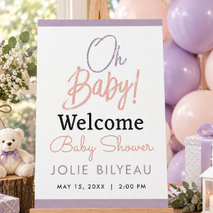 Moderne Minimal Herz Boho Babyparty Poster