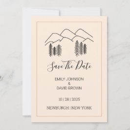 Moderne Minimal im Freien Naturberge Save the Date Einladung