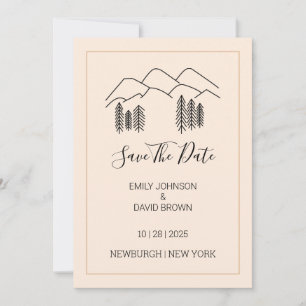 Moderne Minimal im Freien Naturberge Save the Date Einladung