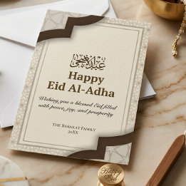 Moderne Minimal Islamische Eid Mubarak Note Card Dankeskarte
