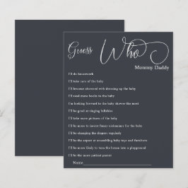 Moderne Minimal-Kalligrafie Baby-Dusche raten, wer