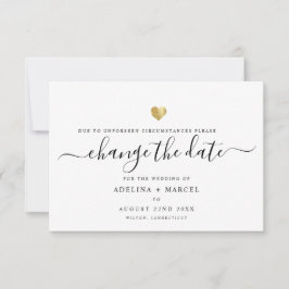 Moderne Minimal-Kalligrafie Gold ÄNDERN DAS DATUM Save The Date