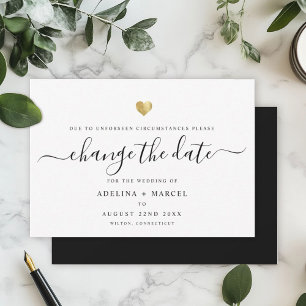 Moderne Minimal-Kalligrafie Gold ÄNDERN DAS DATUM Save The Date