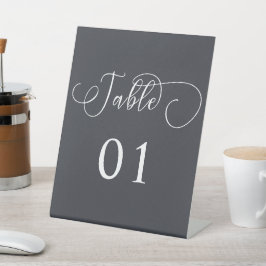 Moderne Minimal-Kalligraphie-Tischnummern Sockelschild