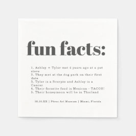Moderne Minimal-Kohle | Fun Facts Wedding Serviette