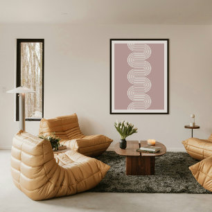 Moderne Minimal-Kunstprint mit rosa lombardischen  Poster