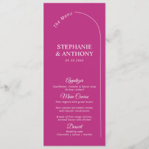 Moderne Minimal Magenta mit Arch Wedding