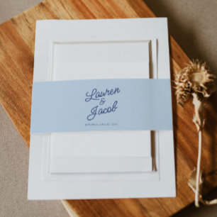 Moderne Minimal Minimalistische Blaue Hochzeit Einladungsbanderole