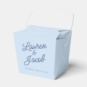 Moderne Minimal Minimalistische Blaue Hochzeit Geschenkschachtel