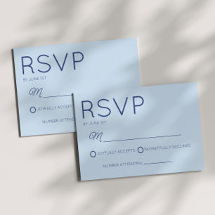Moderne Minimal Minimalistische Blaue Hochzeit RSVP Karte