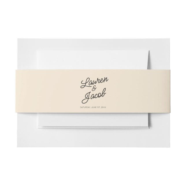 Moderne Minimal Minimalistische Champagnerhochzeit Einladungsbanderole (Vorderseite Beispiel)