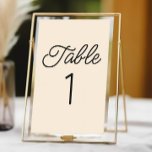 Moderne Minimal Minimalistische Champagnerhochzeit Tischnummer<br><div class="desc">Dies ist eine moderne Minimal Minimalistisch Champagner Hochzeitsfeier Tischnummer!</div>