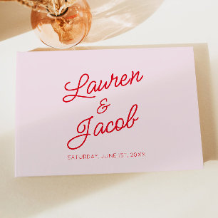 Moderne Minimal Minimalistische Hochzeit in Rosa u Gästebuch
